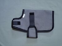 light gray, black goat kid water-resistant coat