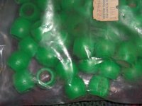2 Packs Vintage Green Wood Beads Slightly Oval 5/8" Wooden Beads Westrim NOS 100 Beads per package