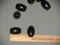 1 lb Vintage Black Barrel Oval Wood Beads 22mm x 32mm Macrame Craft Lot 3/8" Hole 1 1/4" Oval Beads