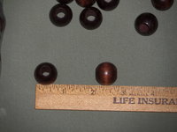 2 lbs Vintage 3/4" Round Wooden Beads Dark Brown Macrame Craft Supply Lot 1/4" Hole