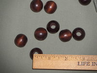 2 lbs Vintage 3/4" Round Wooden Beads Dark Brown Macrame Craft Supply Lot 1/4" Hole