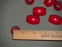 48 Vintage Red Barrel Oval Wood Beads Macrame Holiday Supply 22mm x 32 mm Wooden Craft Beads