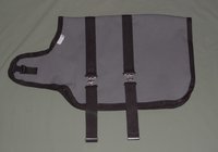 26" Gray Winter Water-Resistant Goat Coat, Sheep Jacket Faux Fur Fleece Lining Handmade Doe Buck Supply Made in USA
