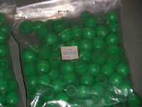 2 Packs Vintage Green Wood Beads Slightly Oval 5/8" Wooden Beads Westrim NOS 100 Beads per package