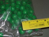 2 Packs Vintage Green Wood Beads Slightly Oval 5/8" Wooden Beads Westrim NOS 100 Beads per package