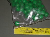 2 Packs Vintage Green Wood Beads Slightly Oval 5/8" Wooden Beads Westrim NOS 100 Beads per package