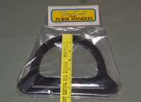 2 Pair Vintage Fibre-Craft Black Plastic Purse Handles Fabric & Macrame Handbag Supply NOS Dee Shape D-Shaped