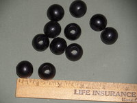 1 lb Vintage Round Black Wood 3/4" and 1" Beads Macrame Craft Supplies Lot 20mm and 25mm Wooden Beads 1/2 lb of Each Size