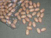 natural beige oval barrel beads