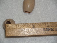 1 lb Vintage 1 1/4" Natural Beige Barrel Oval Wood Beads 22mm x 32mm Macrame Craft Lot 3/8" Hole