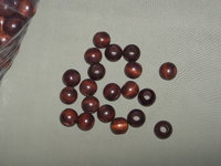 2 lbs Vintage 3/4" Round Wooden Beads Dark Brown Macrame Craft Supply Lot 1/4" Hole