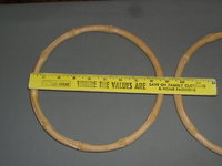  One Pair Vintage Tan Faux Bamboo Round Rings 8 1/2 inch Macrame Tote Handles Purse Handbag Supplies