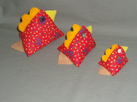 handmade red hens bowl fillers