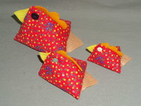 red calico fabric chicken farm decor