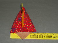 3 Red Floral Handmade Chickens Pin Cushions, Bowl Filler, Tucks Farm Decor made from Vintage Fabric 3 Sizes Hens