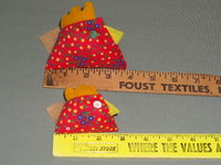 3 Red Floral Handmade Chickens Pin Cushions, Bowl Filler, Tucks Farm Decor made from Vintage Fabric 3 Sizes Hens