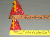 3 Red Floral Handmade Chickens Pin Cushions, Bowl Filler, Tucks Farm Decor made from Vintage Fabric 3 Sizes Hens