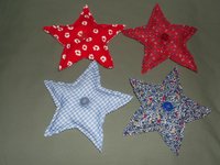 patriotic bowl fillers, fabric stars