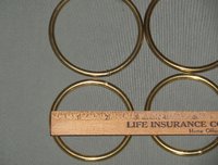 6 Vintage Metal Brass Plated Welded Round Rings 3 Sizes Macrame Plant Hangers Supplies, Craft Projects