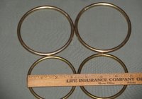 6 Vintage Metal Brass Plated Welded Round Rings 3 Sizes Macrame Plant Hangers Supplies, Craft Projects