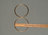 6 Vintage Metal Brass Plated Welded Round Rings 3 Sizes Macrame Plant Hangers Supplies, Craft Projects