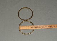 6 Vintage Metal Brass Plated Welded Round Rings 3 Sizes Macrame Plant Hangers Supplies, Craft Projects