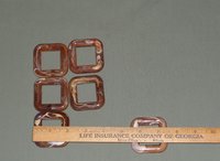 6 Vintage 2" Square Brown Tan Marble Marbella Plastic Rings Macrame Craft Supply Hangers