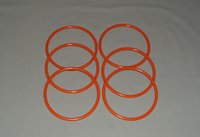 6 plastic orange rings