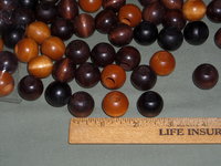 1 lb. Mixed Vintage 3/4" / 20 mm Round Wood Beads, Dark Brown, Golden Brown and Black Macrame Craft Supply Lot 1/4" Hole