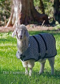 34" Plum Winter Water-Resistant Goat Coat, Sheep Jacket with a Fleece Lining, Dairy Meat Goat Supply