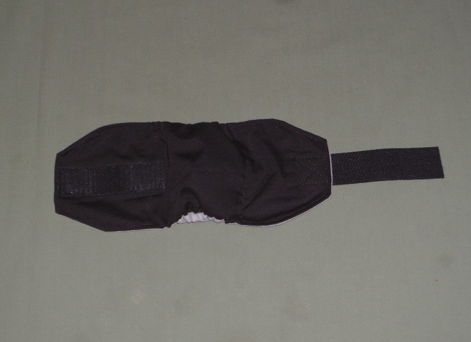 11"-14" Black Male Dog Diaper, Adjustable Black Dog Belly Band, Boy Doggy Wrap Pants, Housetraining aid
