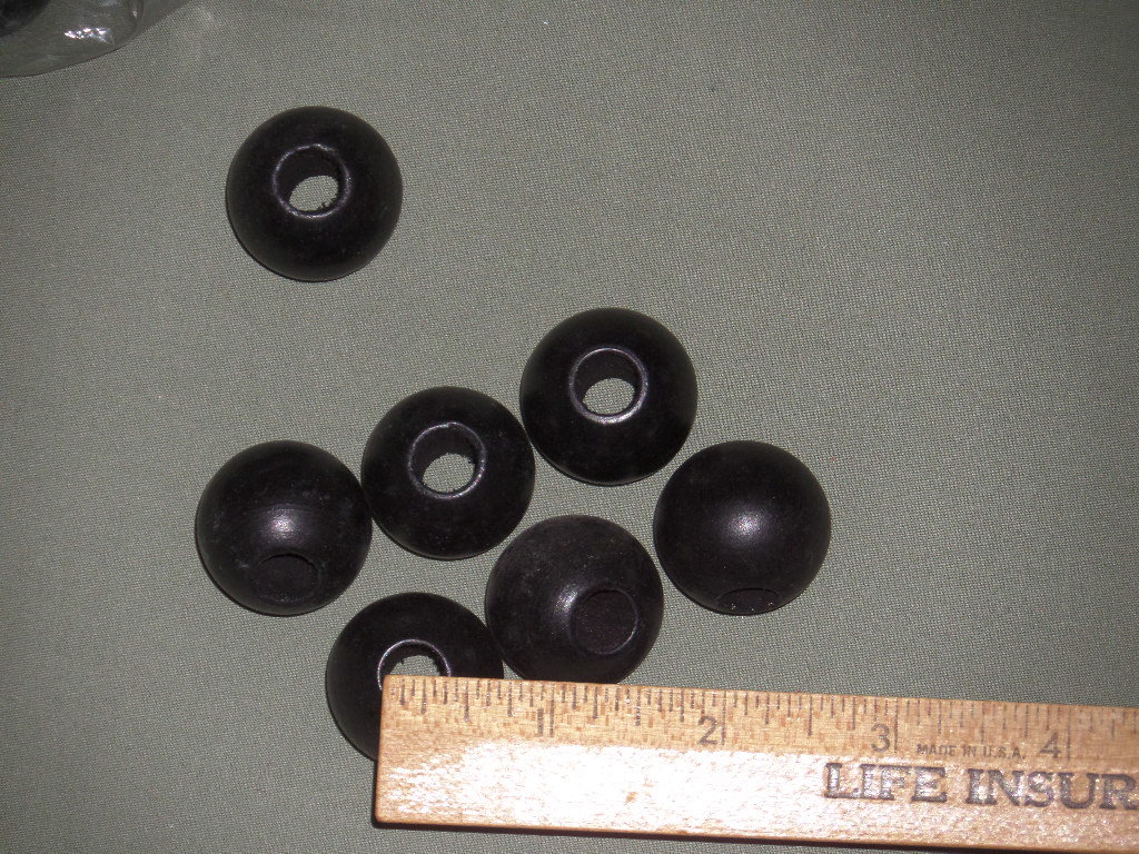 2 lbs Vintage 25mm Round Black Wood Beads Macrame Projects 3/8" Hole, 1" Wooden Bead Lot, Craft Supply