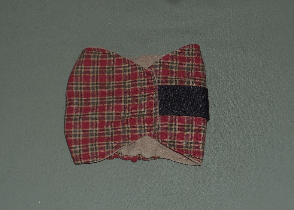 dark red plaid male dog diaper