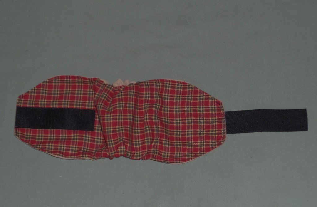 plaid dog belly band adjustable