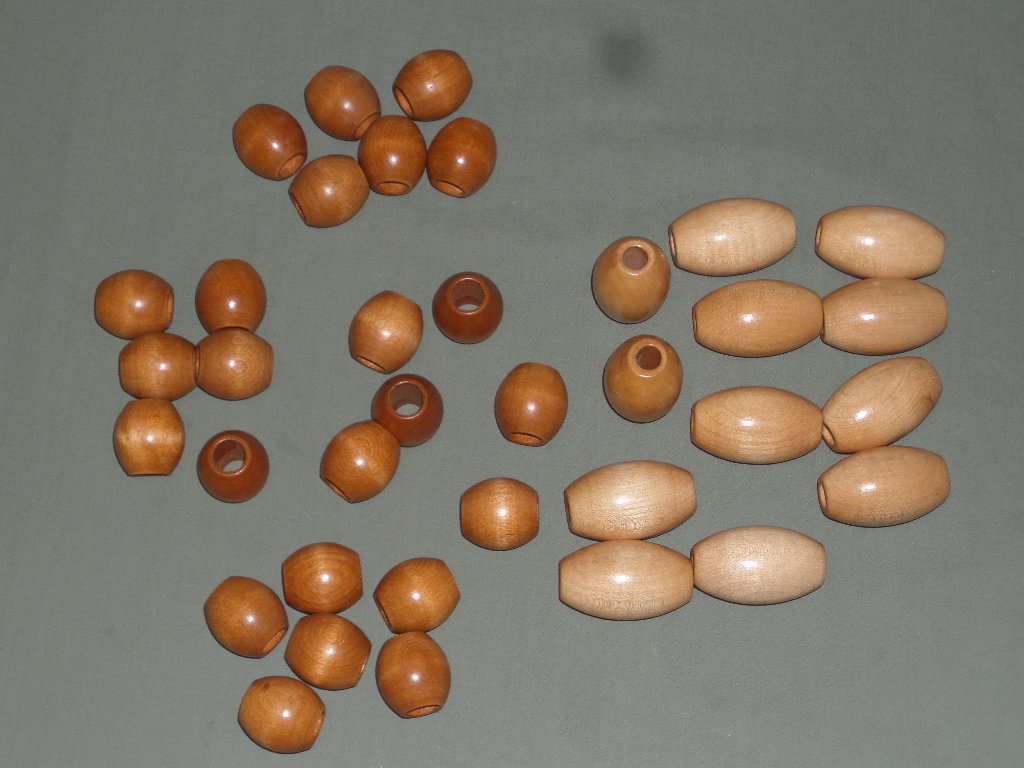 36 Vintage Large Oval Golden Brown & Jumbo Natural Barrel Wood Macrame Beads for Wall Hangings, Plant hangers