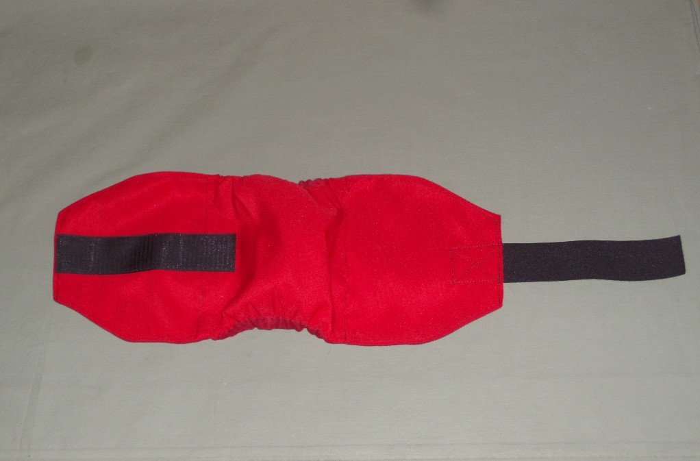 Red 20"-24" Male Dog Diaper, Adjustable Large Dog Belly Band, Boy Doggie Wrap Pants, House Training Aid