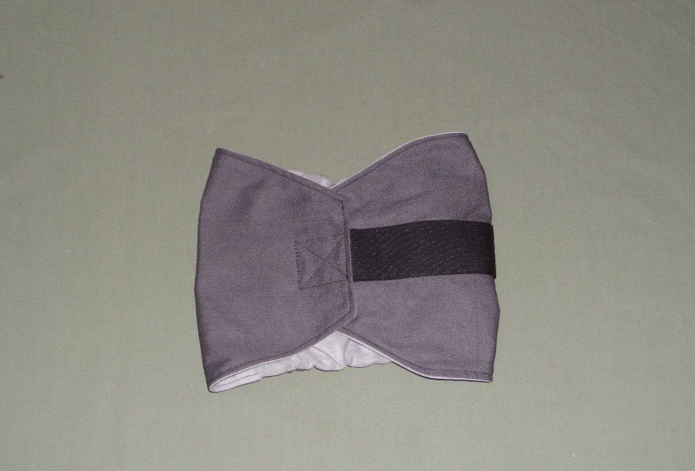 Gray 22"-26" Male Dog Diaper, Adjustable Large Cotton Twill Dog Belly Band, Boy Doggie Wrap Pants, Housetraining Aid