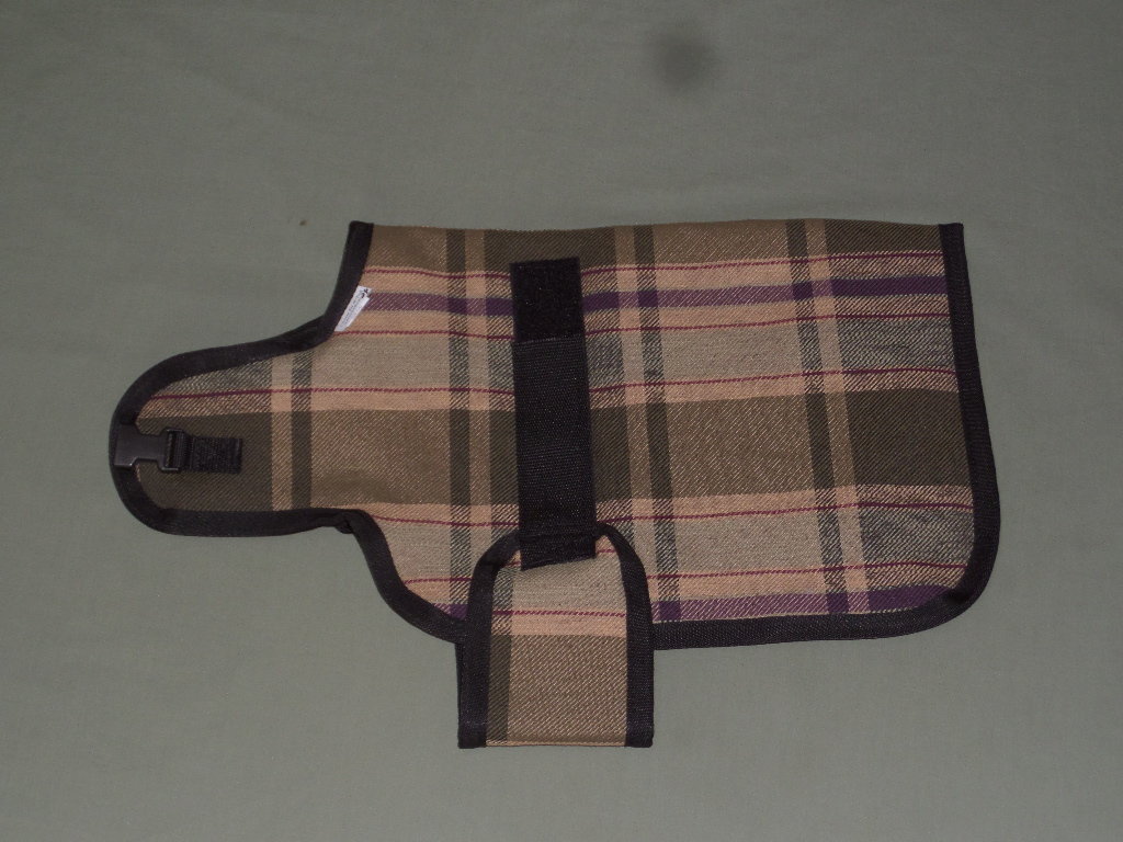 24" Green Plaid Winter Goat Coat, Sheep Jacket, Fleece Lining Buck Doe Goat Supplies