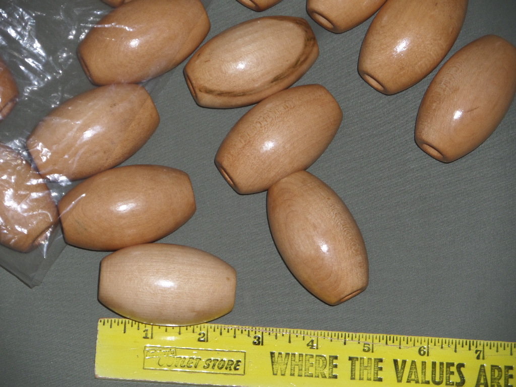 36 Vintage Jumbo Barrel Natural Wood Chunky Macrame Beads Approx 2 1/2" Long for Wall Hangings Art Decor