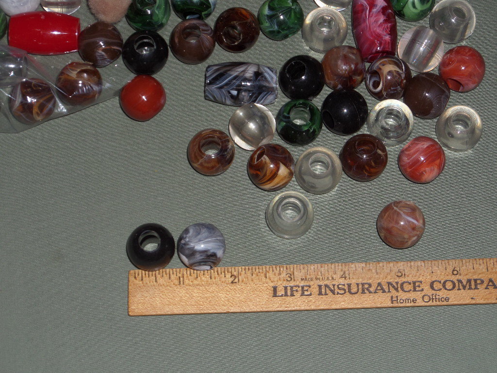 Vintage Assorted Plastic Macrame Beads 1 1/2 lbs, Round & Barrel Shaped, Craft Lot, Supply for Plant Hangers, Purses, Wall Hangings