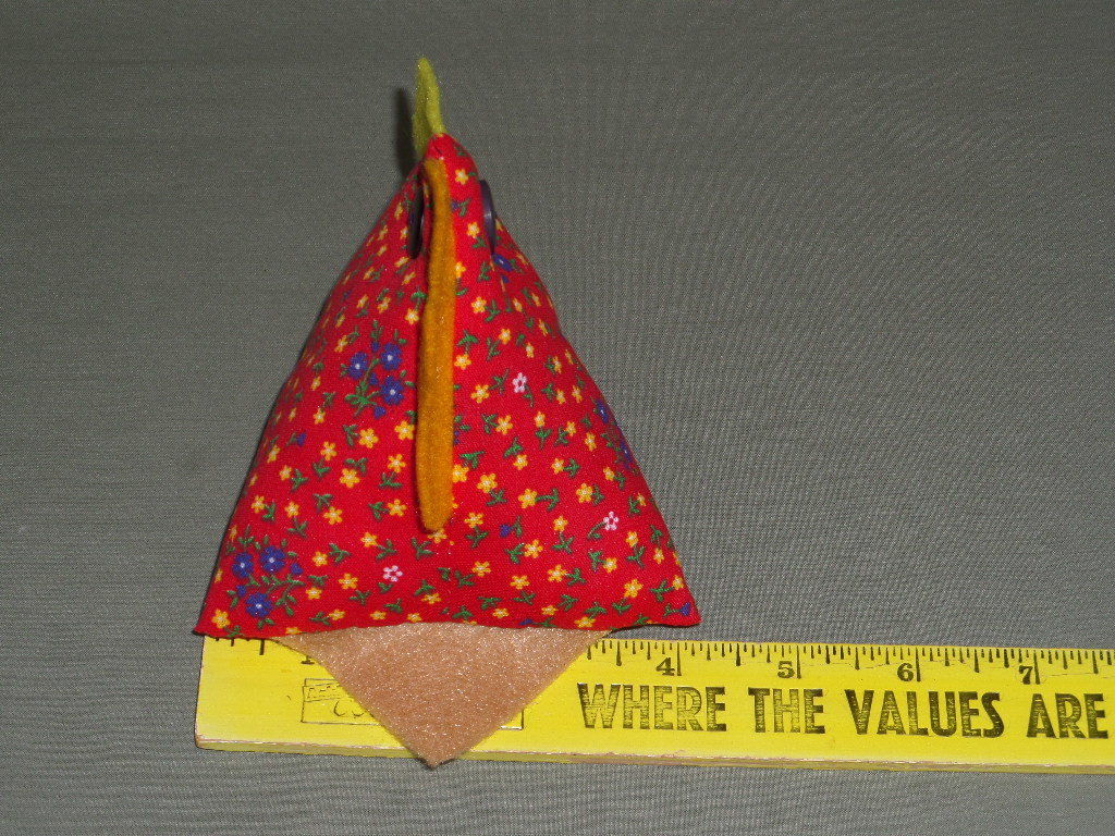 3 Red Floral Handmade Chickens Pin Cushions, Bowl Filler, Tucks Farm Decor made from Vintage Fabric 3 Sizes Hens