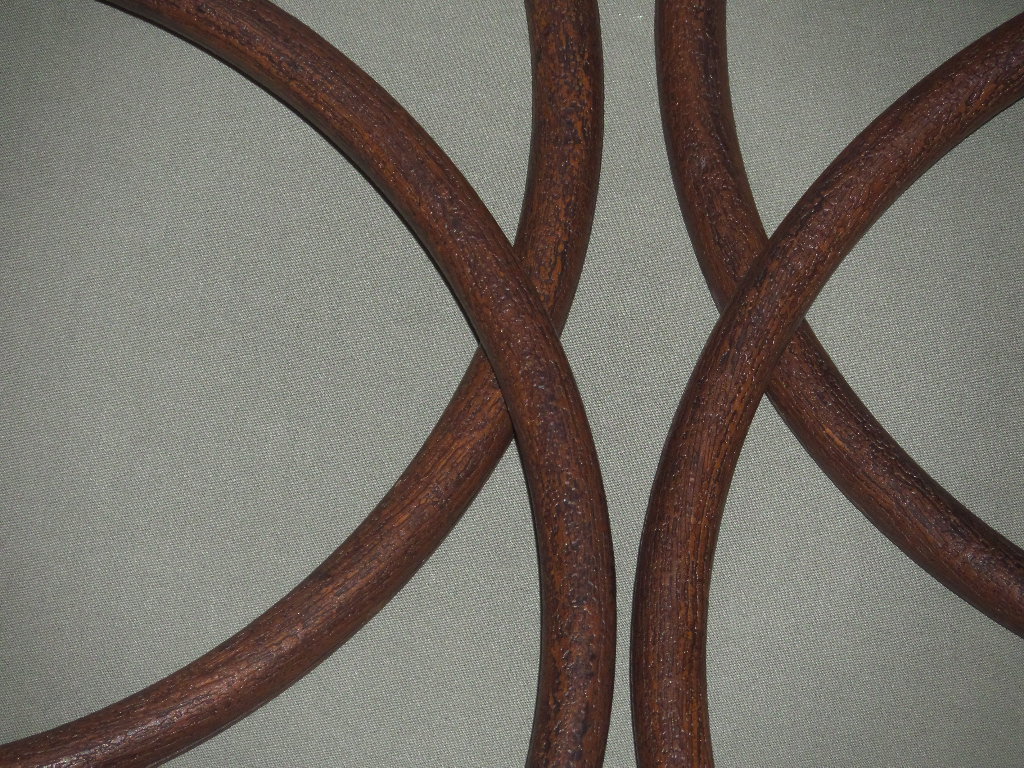 4 Vintage 11" Round Brown Faux Wood Plastic Macrame Craft Rings Tote Bag Handles, Dream Catcher Supply