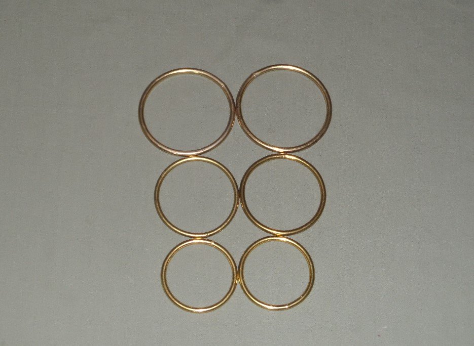 2 1/2 inch, 3 inch and 3 1/2" rings