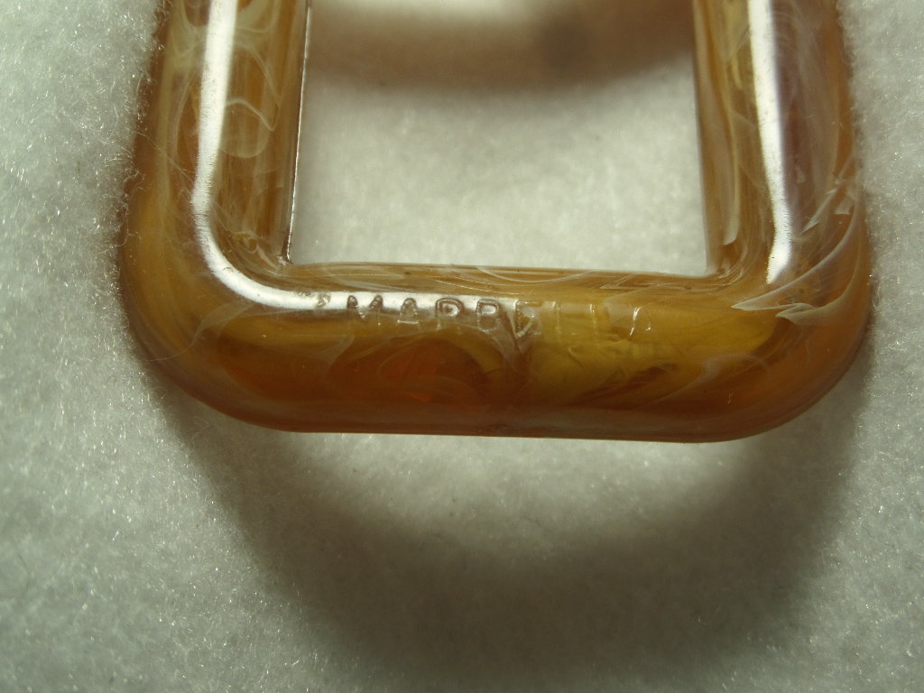 6 Vintage 2" Square Brown Tan Marble Marbella Plastic Rings Macrame Craft Supply Hangers