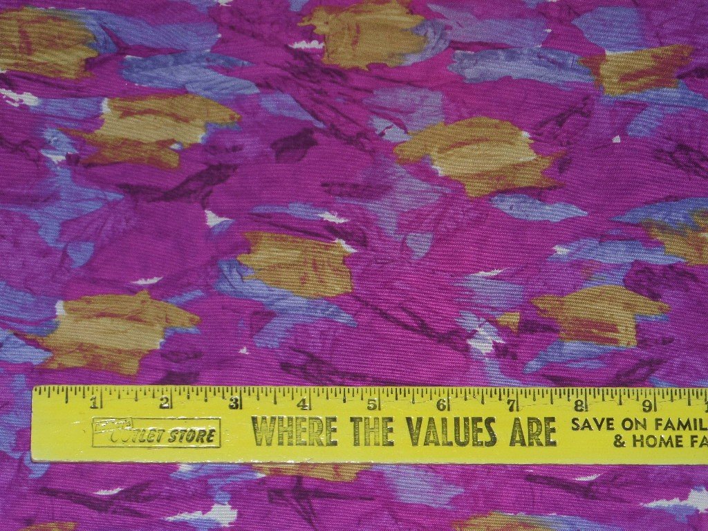 Joanna Gail Homeland Classics Cotton Fabric, Fuchsia, Gold and Blue Abstract Brush Design Sold by the Yard, BTY