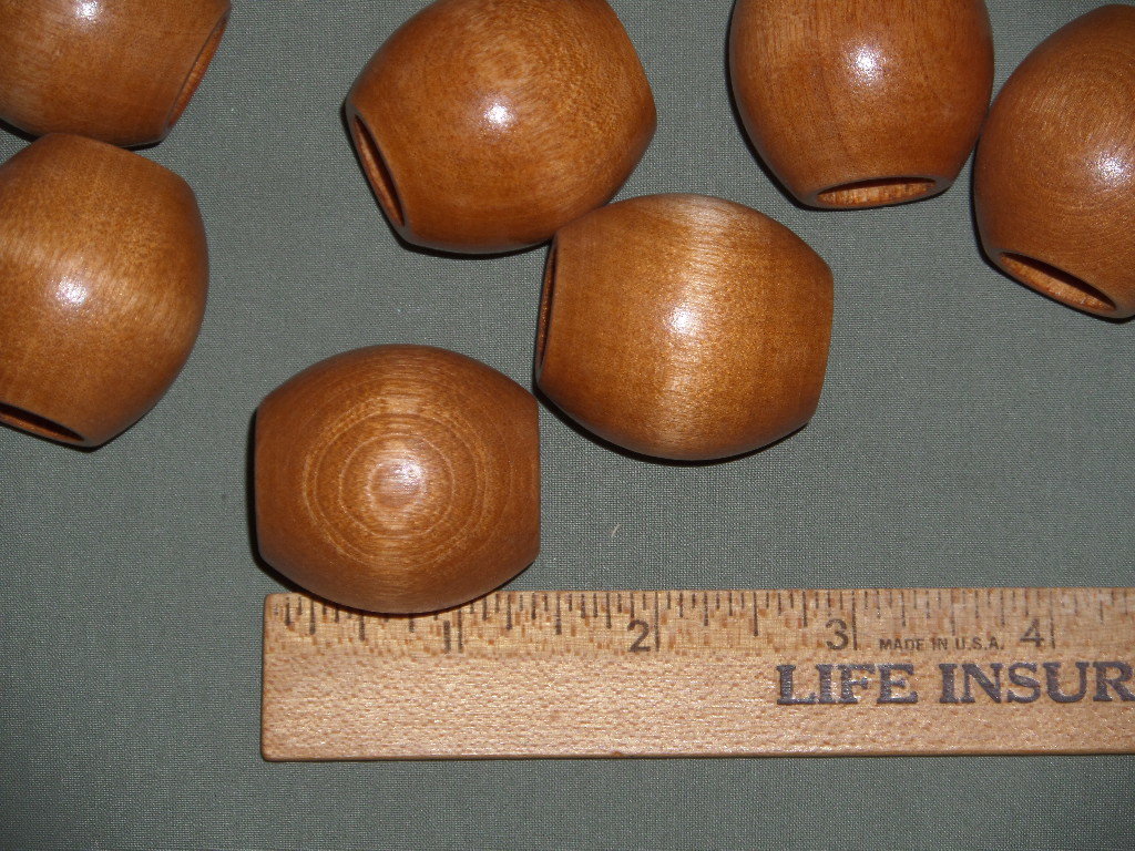 36 Vintage Large Oval Golden Brown & Jumbo Natural Barrel Wood Macrame Beads for Wall Hangings, Plant hangers
