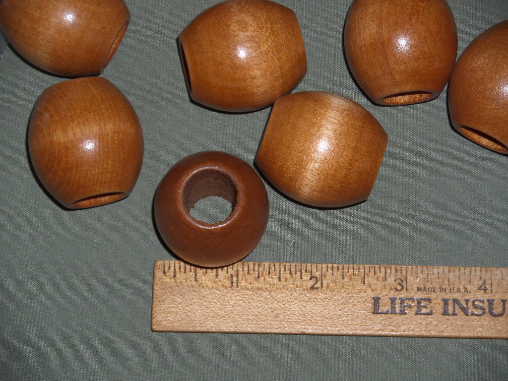 36 Vintage Large Oval Golden Brown & Jumbo Natural Barrel Wood Macrame Beads for Wall Hangings, Plant hangers