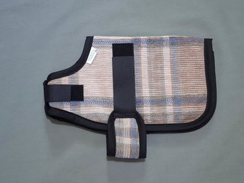 tan plaid baby sheep, lamb jacket, size 16 inch