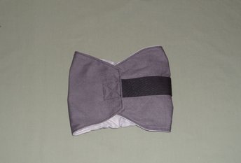 Gray 22"-26" Male Dog Diaper, Adjustable Large Cotton Twill Dog Belly Band, Boy Doggie Wrap Pants, Housetraining Aid