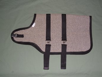 26" Dark Brown, White Check Winter Goat Coat, Sheep Jacket with a Blanket Fleece Lining